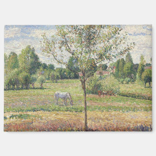 Imán El prado con caballo gris, Eragny, pintura al óleo