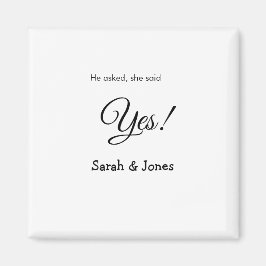 Imán Él preguntó ella dijo que sí compromiso simple min