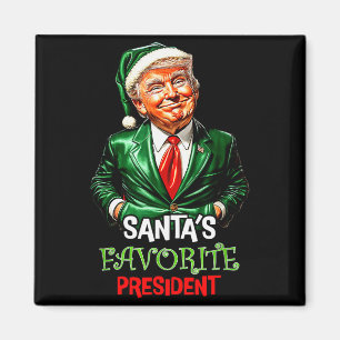 Imán El presidente favorito de Santa divertido Santa Tr