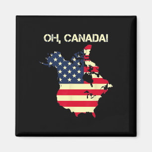 Imán El presidente Trump dice "Oh Canadá" Mapa bandera 