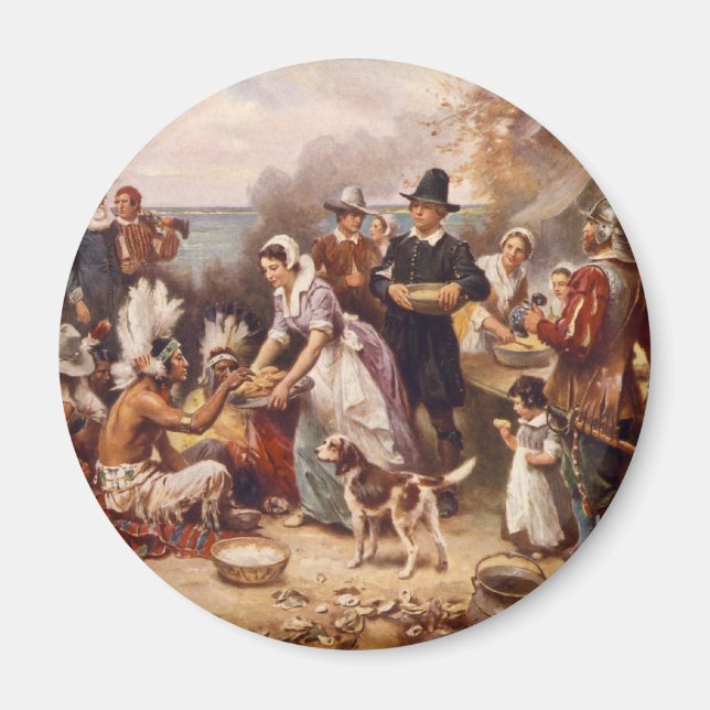 Imán El primer Día de Acción de Gracias (Frente)