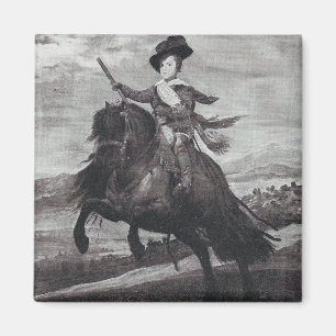 Imán El príncipe Balthasar a caballo por Velazque