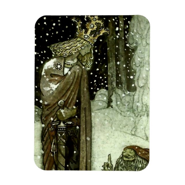 Imán “El príncipe y el Tomten” de John Bauer (Vertical)