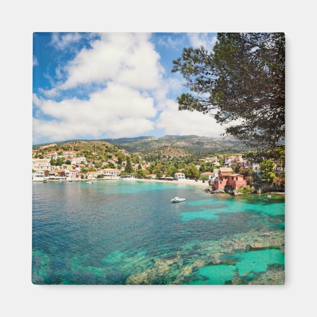 Imán El pueblo de Assos en la isla de Kefalonia, Grecia (Frente)