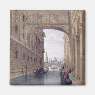 Imán El puente de los suspiros, Venecia, grabado por Le