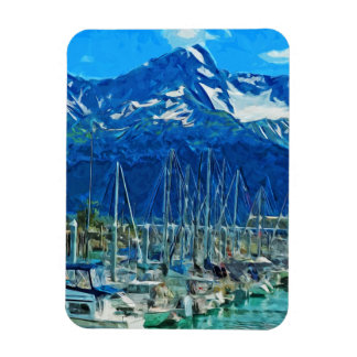 Imán El puerto de Seward Alaska Resumen Impresionismo