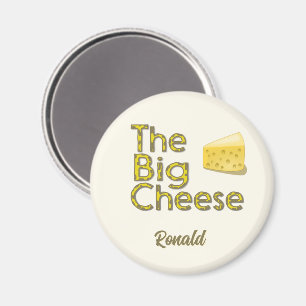Imán El queso grande personalizado con nombre