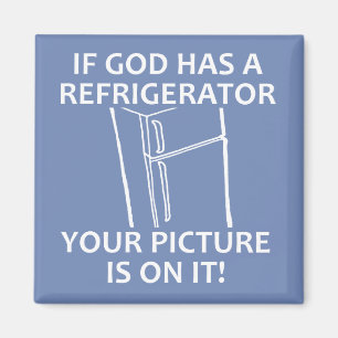 Imán El refrigerador de Dios cristiano tu imagen