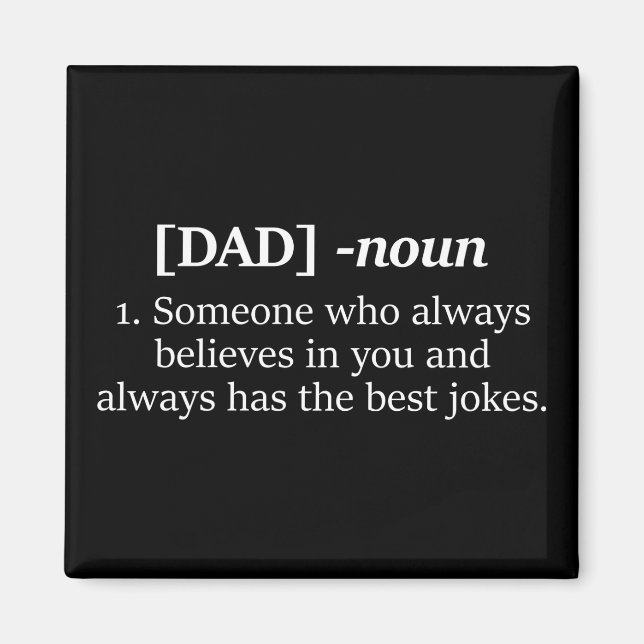 Imán El regalo de definición divertida de Dad Noun para (Frente)