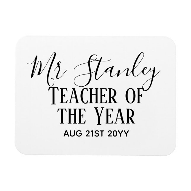 Imán El regalo de texto moderno personalizado del profe (Horizontal)
