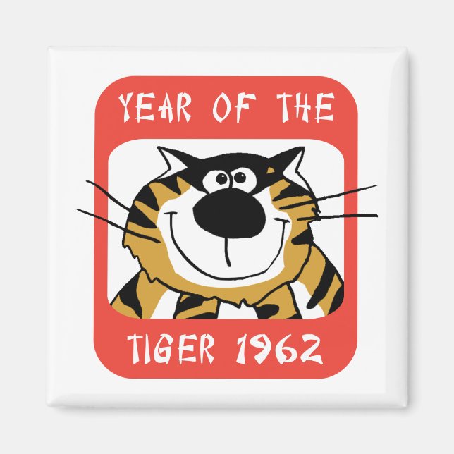 Imán El regalo del año 1962 del tigre chino (Frente)