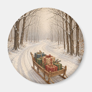 Imán El regalo del bosque invernal