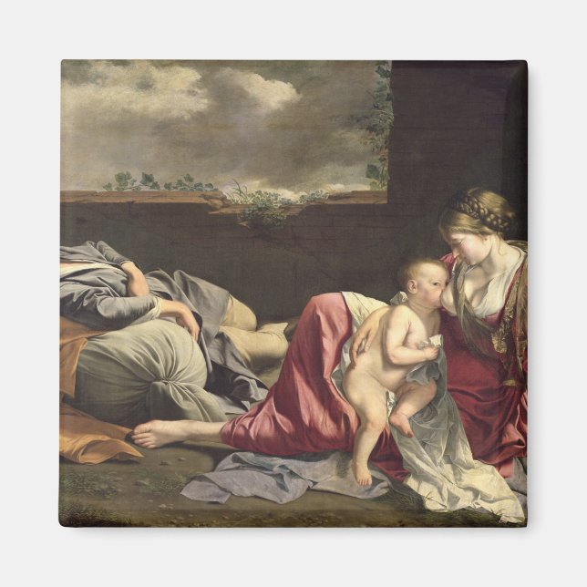 Imán El resto en el vuelo a Egipto, 1628 (Frente)