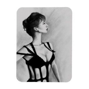 Imán El retrato de arte original de Dame