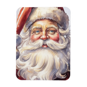 Imán El retro Santa Claus en un Navidad Gorra rojo