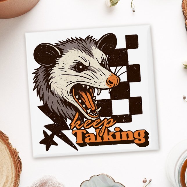 Imán El retro sigue hablando de Feral Possum: Animal sa (This keep talking feral possum design brings bold edgy humor to your day!
)