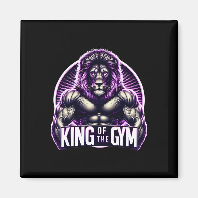 Imán El Rey Del Gimnasio León Flexando Muscules Bodybui (Frente)
