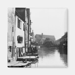 Imán El río Gera en Erfurt, Thiringia, c.1910