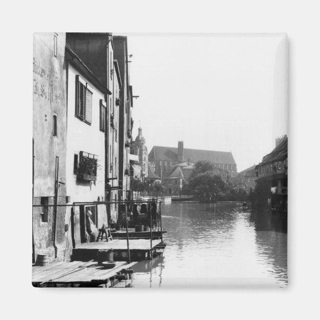 Imán El río Gera en Erfurt, Thiringia, c.1910 (Frente)