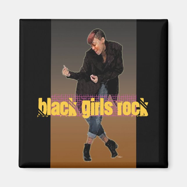 Imán El rock de los Chicas negros vintage (Frente)