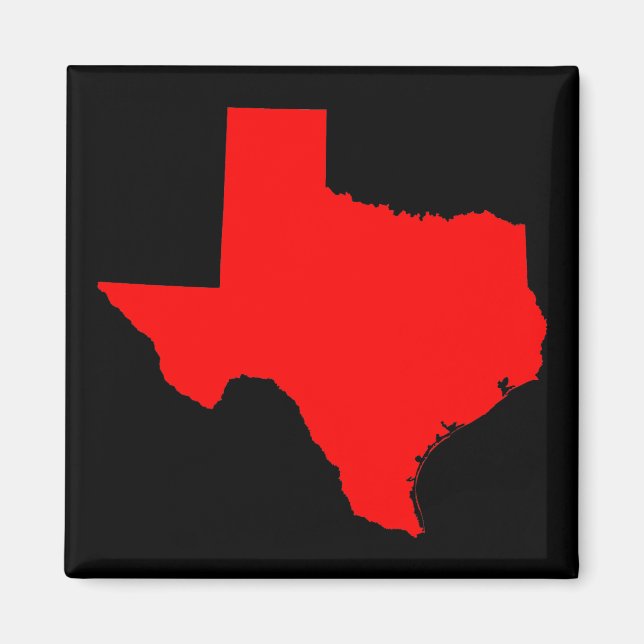 Imán El rojo brillante y el negro Texas (Frente)