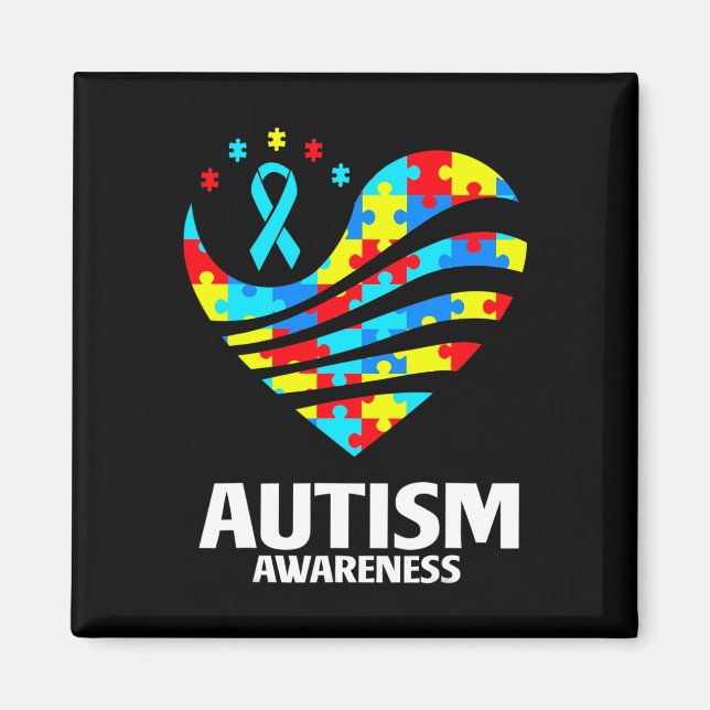 Imán El rompecabezas de la conciencia sobre el autismo  (Frente)
