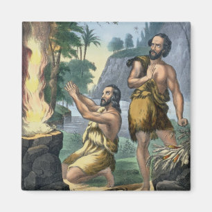 Imán El sacrificio de Caín y de Abel, de una impresió