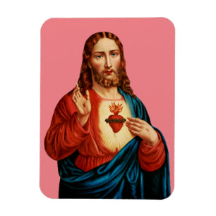 Imán El Sagrado Corazón De Jesús Retrato De Arte Fino