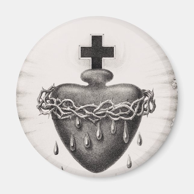 Imán El Sagrado Corazón de Jesús Símbolo de lo Divino (Frente)