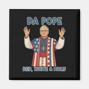 Imán El Santo Da Blanco Rojo Papa De América Chicago Po