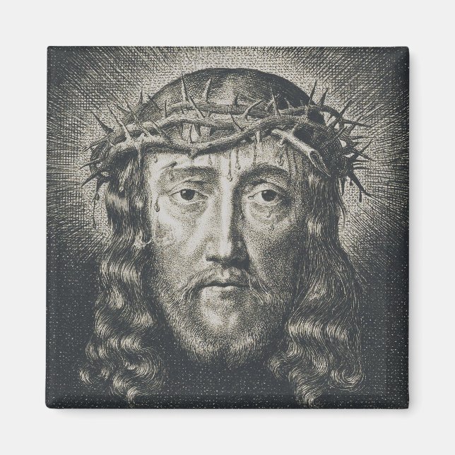 Imán El Santo Rostro coronado de espinas (Frente)