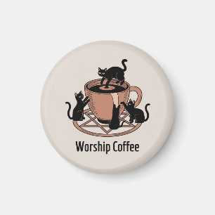Imán El Señor Oscuro Gatos Adoran Café, Adoran Café
