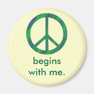 Imán El signo de la paz del verde azul, comienza
