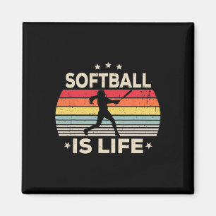 Imán El Softbol Es La Vida Niñas Mujeres Niños Softbol 