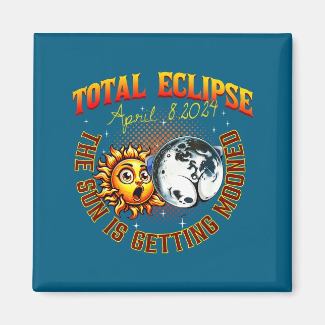 Imán El Sol Está Siendo Lunado Eclipse Total Solar (Frente)