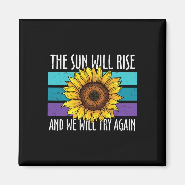 Imán El Sol Saldrá Girasol Prevención del Suicidio  (Frente)