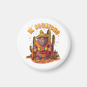 Imán El Squatcho Bigfoot con Maraca, Sombrero y Ponc
