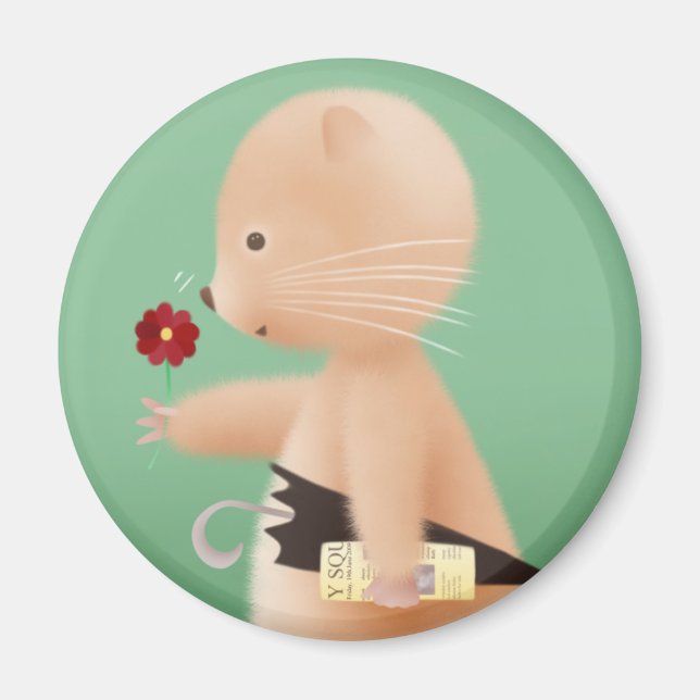 Imán El Sr. Hamster va a trabajar (Frente)