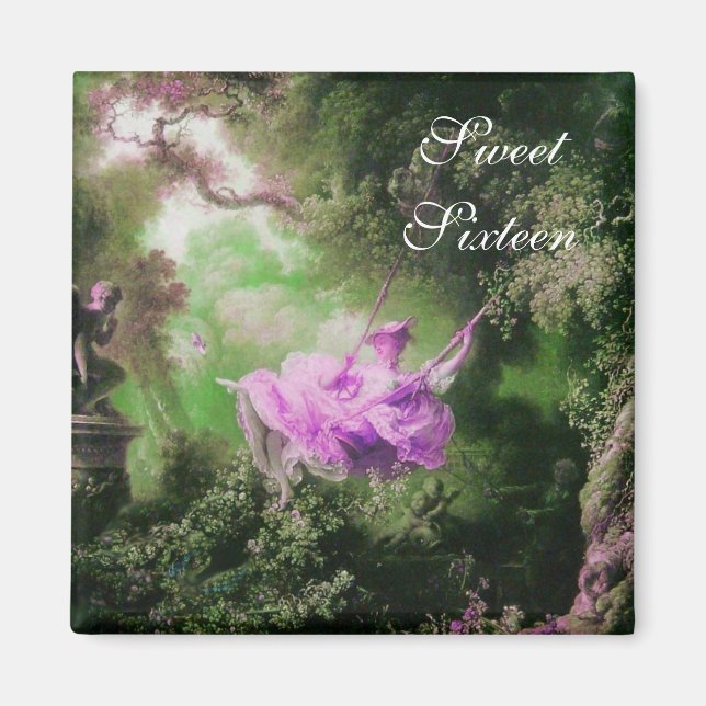 Imán EL SWEET, DIECISÉIS FIESTAS violeta verde (Frente)