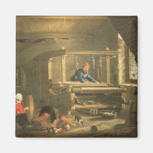 Imán El taller de un tejedor, 1656 (aceite en lona)