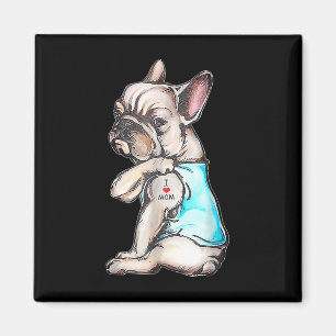 Imán El tatuaje del Bulldog francés me encanta mamá y l