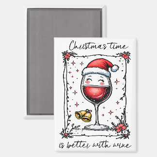 Imán El tiempo de los navidades es mejor con el vino
