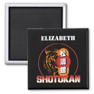 Imán El Tigre del Karate de Shotokan y el kanji japonés