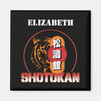 Imán El Tigre del Karate de Shotokan y el kanji japonés