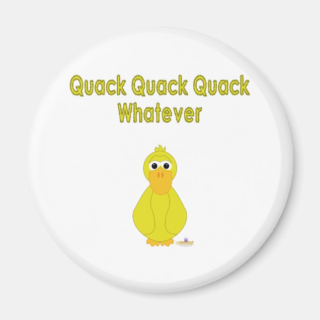 Imán El tonto pato amarillo Quack Quack Quack (Frente)
