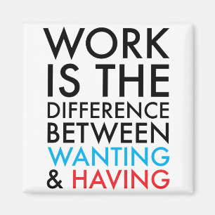 Imán El trabajo es la diferencia entre querer y tener