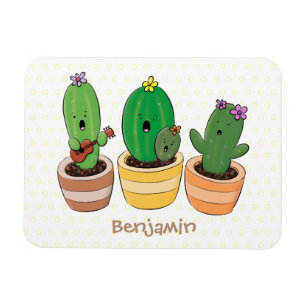 Imán El trío de cactus lindo canto ilustracion personal