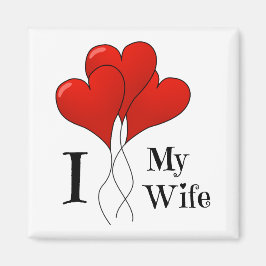 Imán El trío de globos de corazón rojo que amo a mi esp