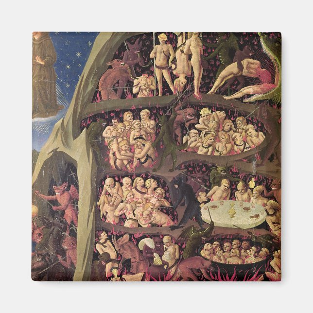 Imán El último fallo, detalle del infierno, c.1431 (Frente)