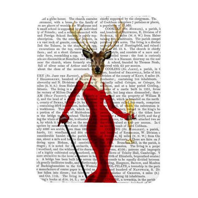 Imán El Venado De Glamour En Rojo (Vertical)